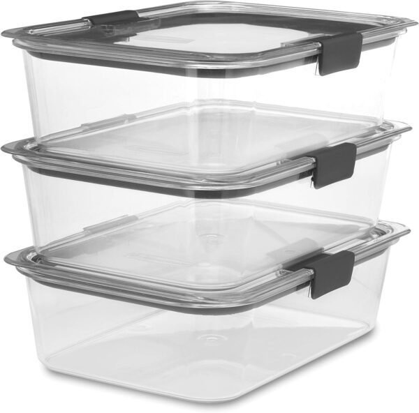Rubbermaid Brilliance large food storage containers – 3 pack, BPA-free kitchen supply