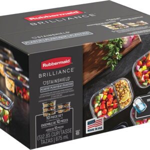 Rubbermaid Brilliance 2-compartment meal prep containers – 2.85 cup, 5 pack, BPA-free for Amazon FBA Wholesale Distributors