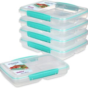 Sistema 5-Piece Food Storage Containers with 3 Compartments & Lids 11.8 oz clear/green kitchen supplies wholesale Amazon FBA wholesale distributors