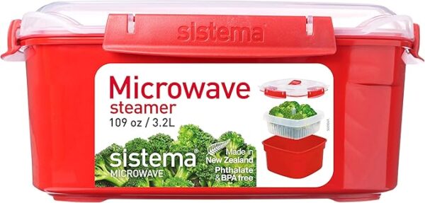 Sistema Microwave Steamer for Cooking Food and Vegetables with Steam Release Vent