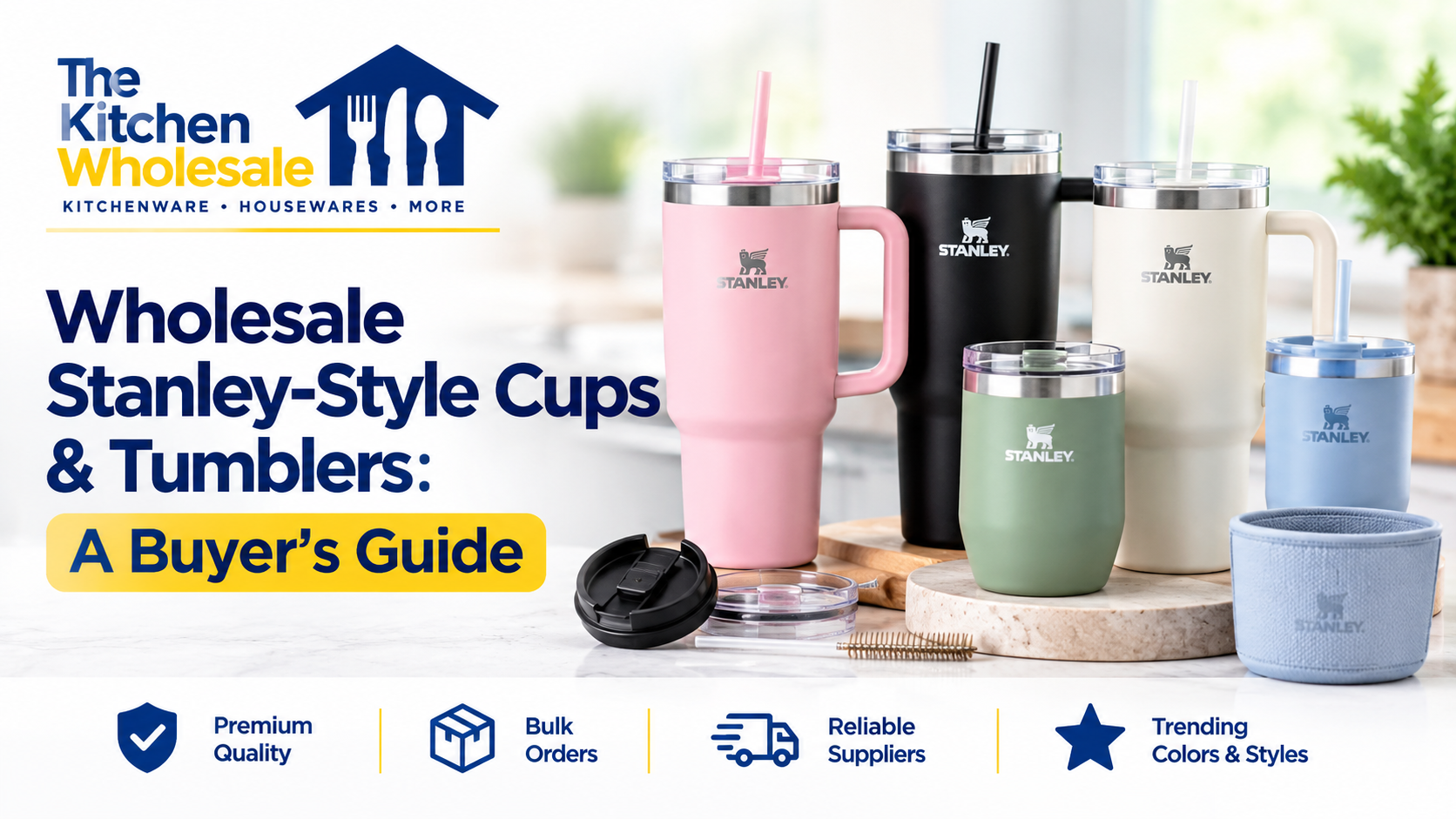 Wholesale Stanley-style cups and tumblers